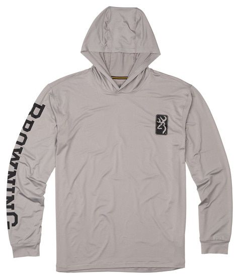 Browning Hooded Long Sleeve Sun Shirt features moisture wicking fabric
